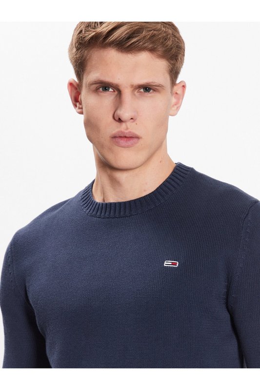 TOMMY JEANS Pull 100% Coton Logo Brod  -  Tommy Jeans - Homme C87 Twilight Navy Photo principale