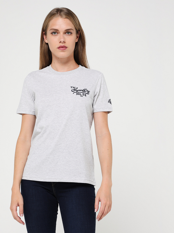 SUPERDRY Tee-shirt Mini Logo Brod Gris 1006231