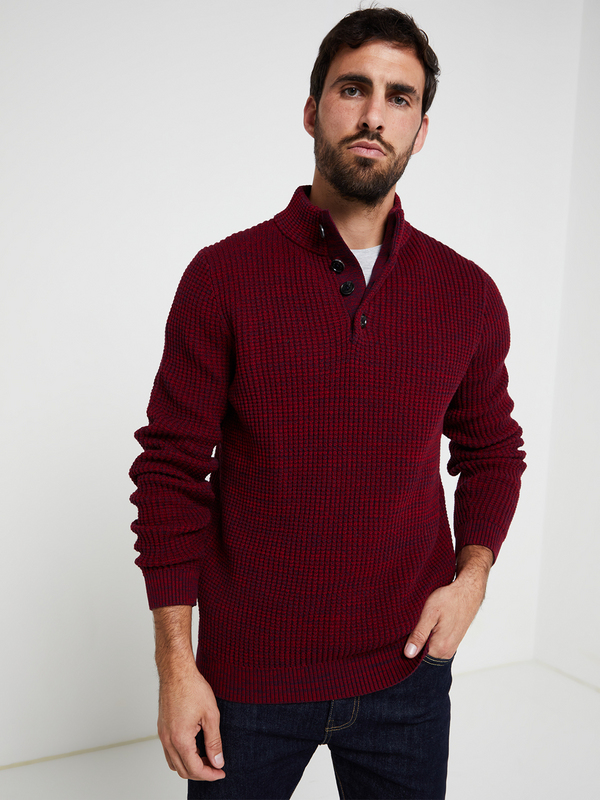 BASEFIELD Pull En Maille Perle Chine Rouge 1007103