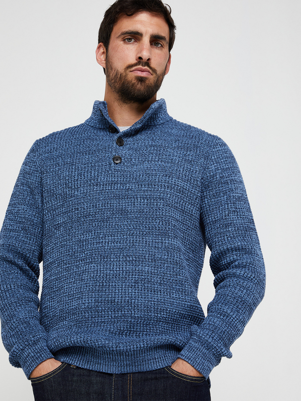BASEFIELD Pull En Maille Perle Chine Bleu 1007103