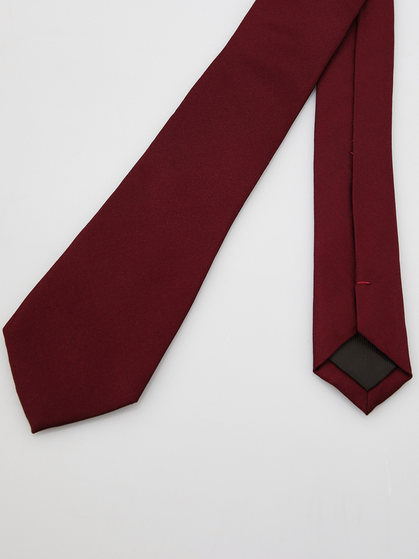 ETERNA Cravate En Soie Unie Rouge bordeaux Photo principale