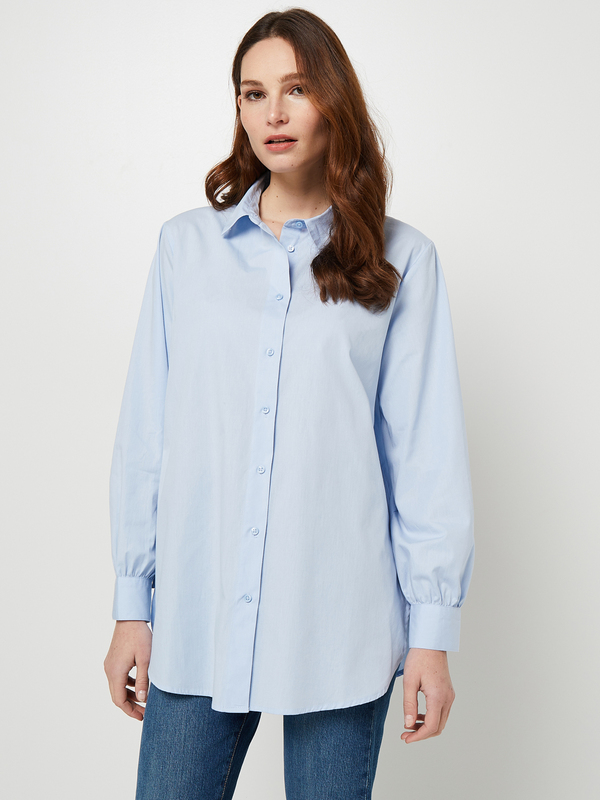 ONLY Chemise Ample, Manches Longues Bleu Photo principale