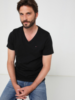 TOMMY JEANS Tee-shirt Encolure V Coton Bio Uni Noir