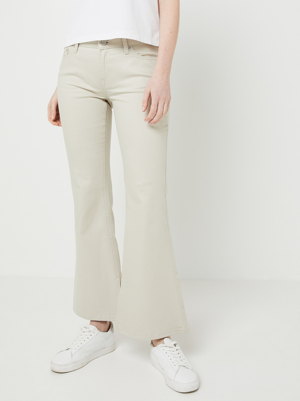 TOMMY JEANS Pantalon Flare 5 Poches,  Fentes Beige 1022713