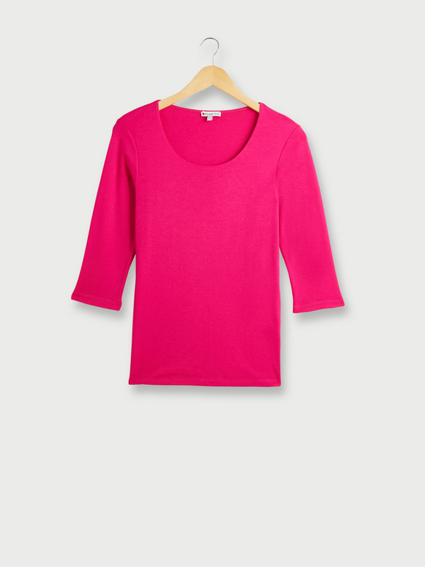 STREET ONE Tee-shirt En Jersey, Encolure Ronde, Manches 3/4 Rose Photo principale