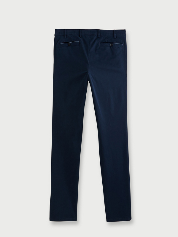 MEYER Pantalon Style Chino, Perfect Fit En Coton Biologique Bleu marine Photo principale
