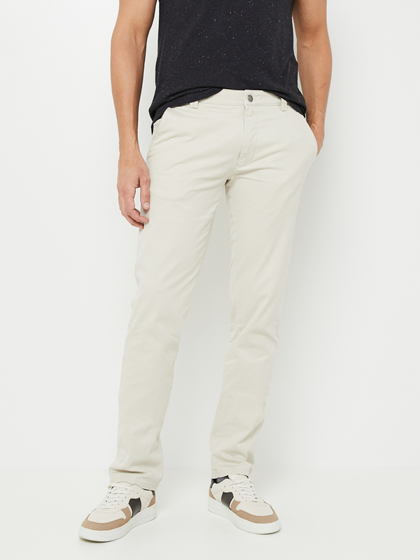 MEYER Pantalon Style Chino, Perfect Fit En Coton Biologique Beige 1024551
