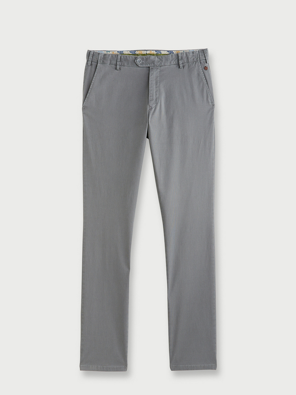 MEYER Pantalon Style Chino, Taille lastique, Perfect Fit En Coton Biologique Gris Photo principale