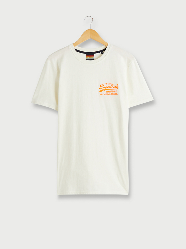 SUPERDRY Tee-shirt Logo Brod Ecru 1024600