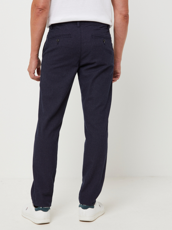 SELECTED Pantalon Chino En Toile Texture Enrichie En Coton Bio, Coupe Slim Bleu marine Photo principale