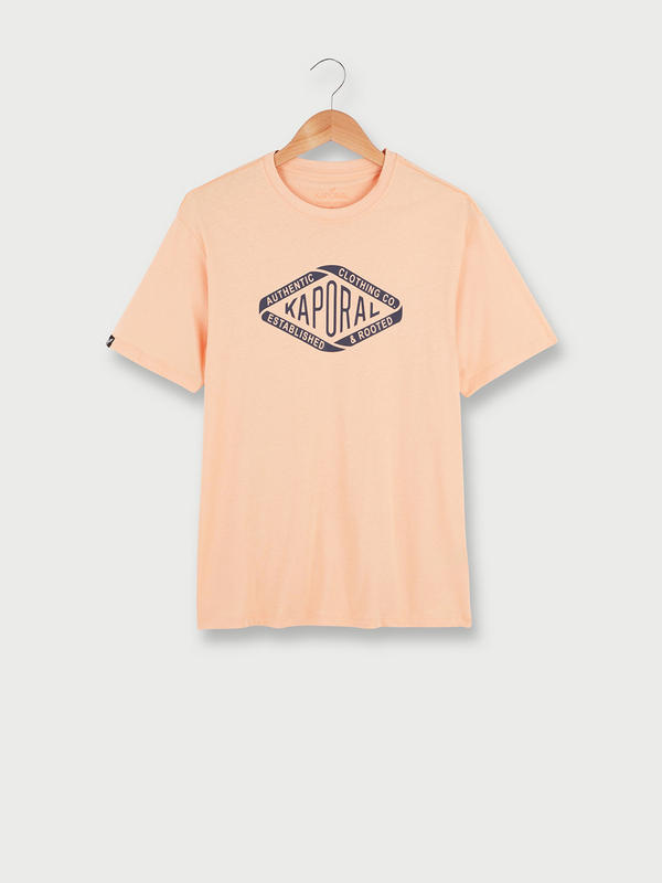 KAPORAL Tee-shirt Manches Courtes En Coton Bio, Grand Logo Signature Flock Orange 1038650