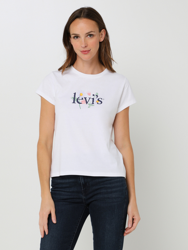 LEVI'S Tee-shirt Coupe Droite Imprim Fleurs Blanc 1038938