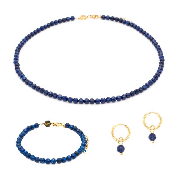 SLOYA Collier, Bracelet Et Boucles D'oreilles Serena En Pierres Lapis-lazuli Bleu Lapis lazuli 1039392