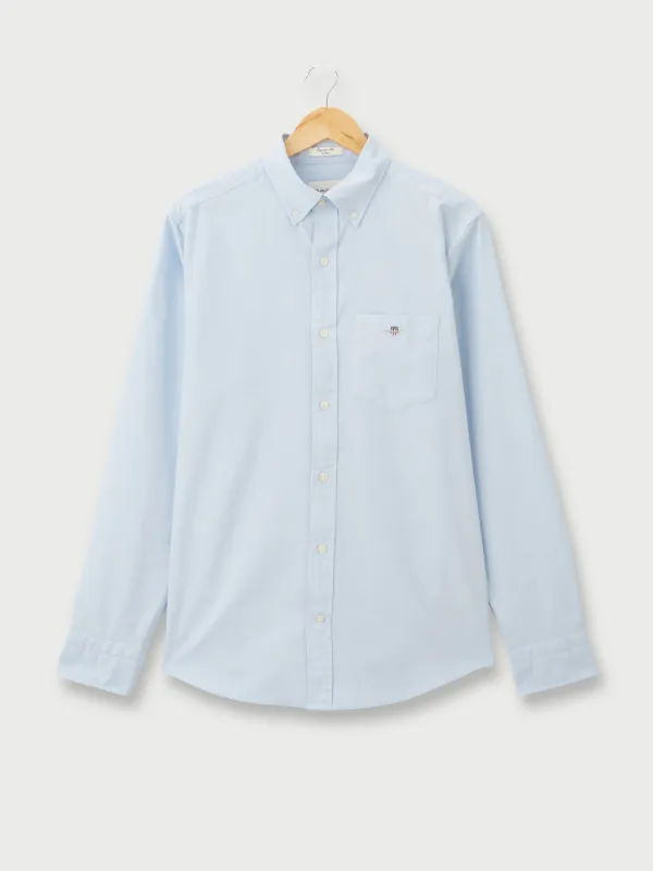 GANT Chemise Sportswear Oxford Unie Coupe Droite 100% Coton Bleu ciel 1040620
