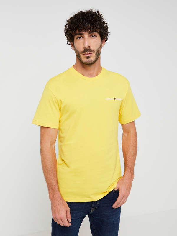 TOMMY JEANS Tee-shirt Manches Courtes Mini Logo Brod Jaune 1044375
