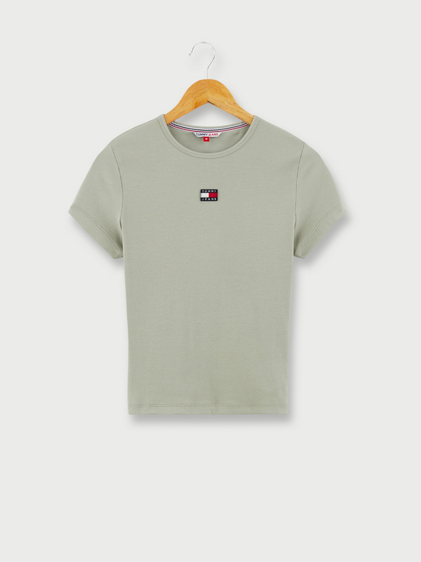 TOMMY JEANS Tee-shirt Col Rond, Manches Courtes En Maille Ctele Vert 1044386
