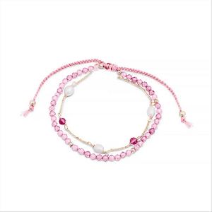 LUXENTER Luxenter Athat Bracelet En Alliage Mtallique Et Tourmaline Rose Finition Plaqu Or 18k rose