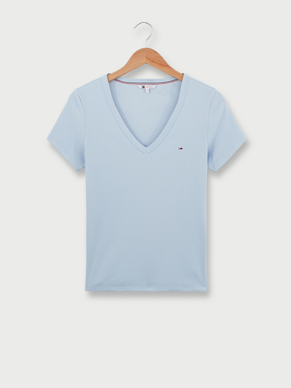 TOMMY JEANS Tee-shirt V Tee Tj Ctel, Coupe Slim Bleu ciel 1053767