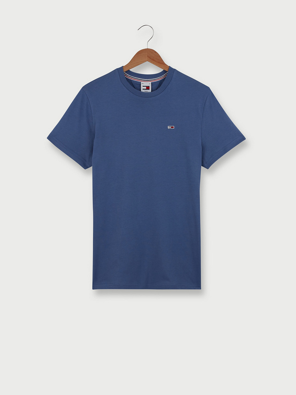 TOMMY JEANS Tee-shirt 100% Coton Uni Bleu Photo principale