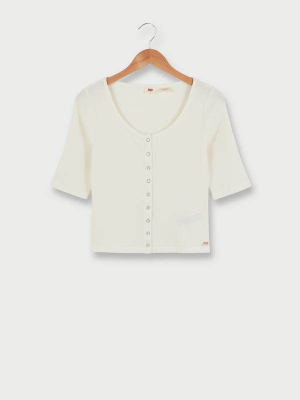 LEVI'S Tee-shirt Manches Courtes En Maille Ctele Dry Goods Waffle Blanc 1054654
