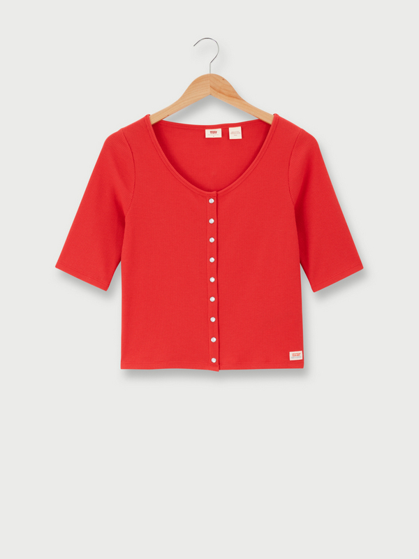 LEVI'S Tee-shirt Manches Courtes En Maille Ctele Dry Goods Waffle Rouge 1054654