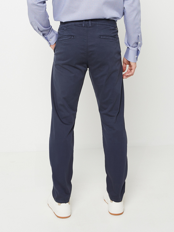 LE TEMPS DES CERISES Pantalon Chino Coupe Slim En Coton Stretch Bleu marine Photo principale