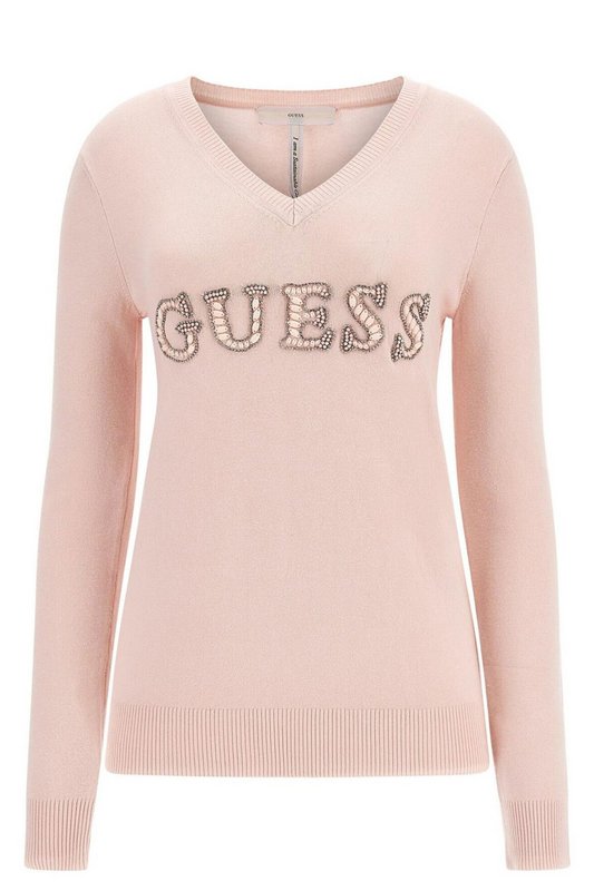 GUESS Pull  Logo Strass  -  Guess Jeans - Femme G65T CALM PINK 1061632