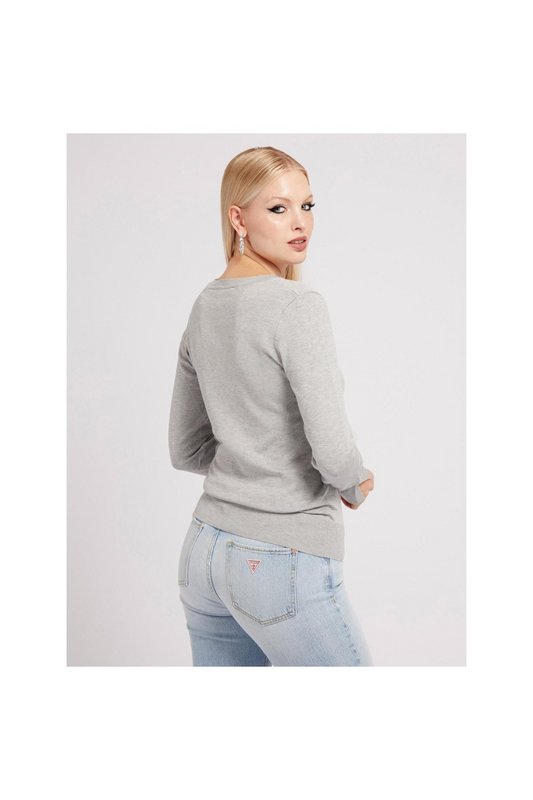 GUESS Pull Fin Ajust  -  Guess Jeans - Femme H9C9 LIGHT STONE HEATHER Photo principale