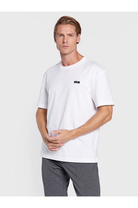 CALVIN KLEIN Tshirt Regular Fit Petit Patch Logo  -  Calvin Klein - Homme YAF Bright White 1062418