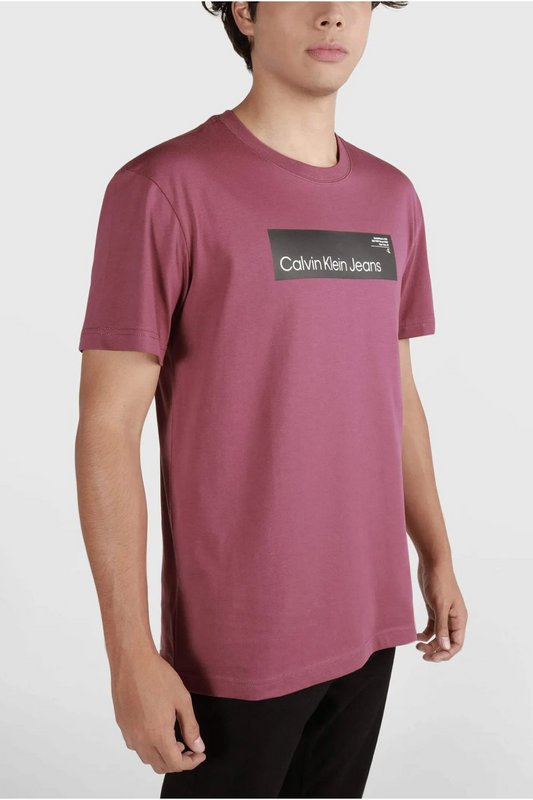 CALVIN KLEIN Tshirt Coton Logo Print  -  Calvin Klein - Homme VAC Amaranth 1062676