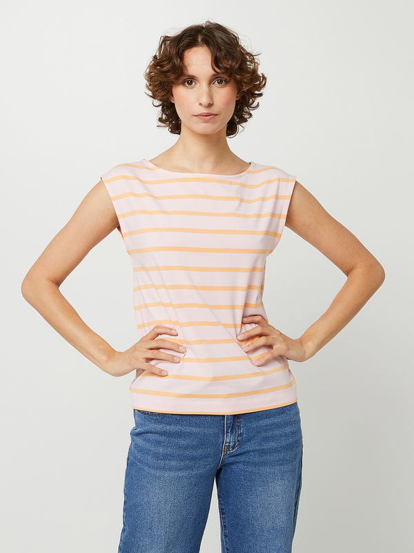 ESPRIT Tee-shirt Loose Sans Manches Coton Stretch Ray Rose 1063478