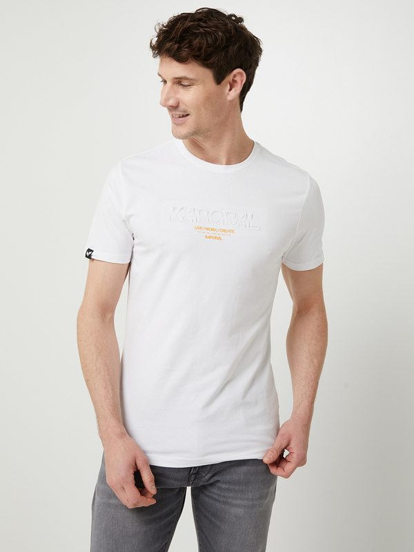 KAPORAL Tee-shirt En Coton Stretch Logo Emboss Blanc Photo principale