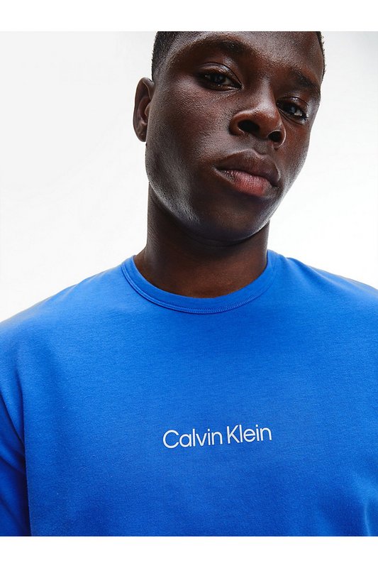 CALVIN KLEIN Tee Shirt Stretch  Logo  -  Calvin Klein - Homme C6M VERONA BLUE Photo principale