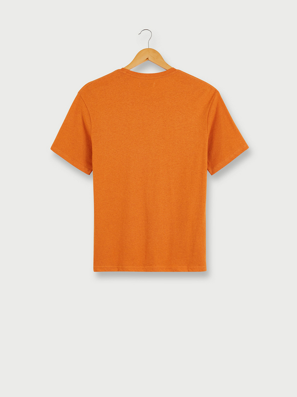 JACK AND JONES Tee-shirt Encolure Ronde En Coton Et Lin Orange Photo principale