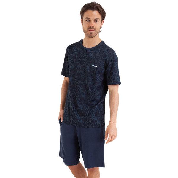 ATHENA Pyjama Court Homme Easy Print Bleu marine 1090681