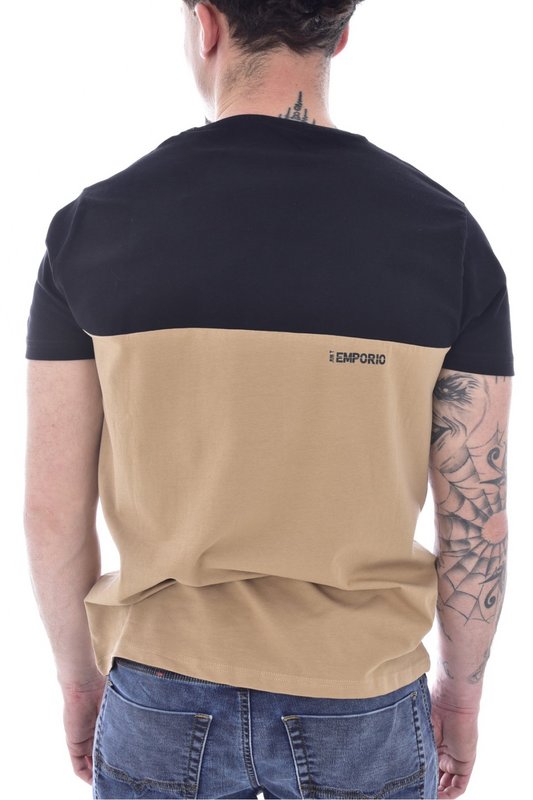 JUST EMPORIO Tshirt Stretch Gros Logo Coll  -  Just Emporio - Homme SAFARI BEIGE/BLACK Photo principale