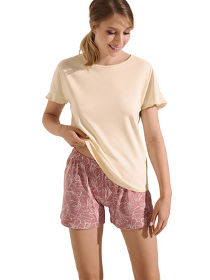 LISCA Pyjama Short T-shirt Manches Courtes Nina beige