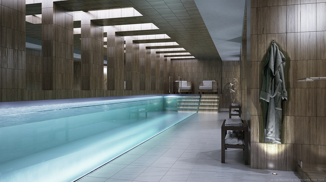 Indoor hall-type commercial swimming pool