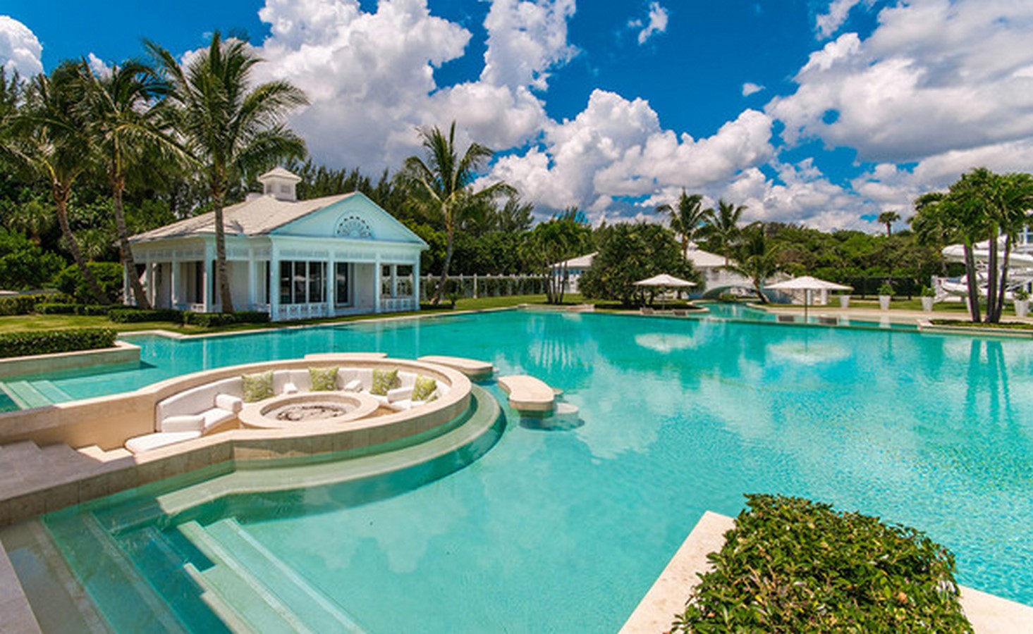 Grand mansion-style swimming pool