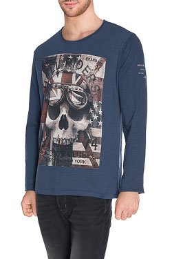 Tee-shirt manches longues DEELUXE W16155 Bleu fonc