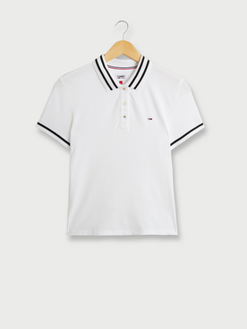 Polo TOMMY JEANS TJW TIPPING POLO Blanc