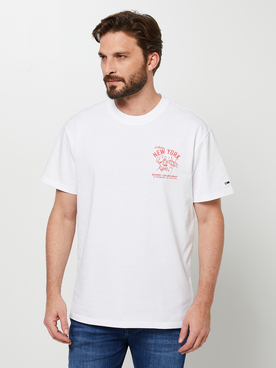 Tee-shirt TOMMY JEANS PIZZA TJ Blanc