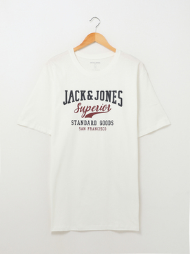 Tee-shirt JACK AND JONES LOGO T2+ Ecru