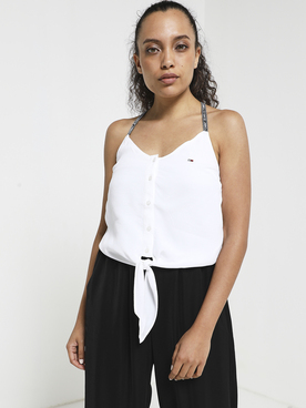 Chemise manches courtes TOMMY JEANS STRAPPY TOP Blanc