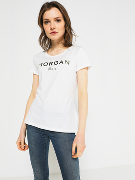 Tee-shirt MORGAN 221-DLOGO Blanc