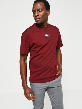 Tee-shirt TOMMY JEANS TOMMY BADGE TEE Rouge bordeaux