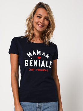 Tee-shirt MONSIEUR TSHIRT MAMAN GENIALE Bleu