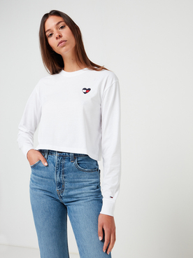 Tee-shirt manches longues TOMMY JEANS HOMESPUN TEE Blanc