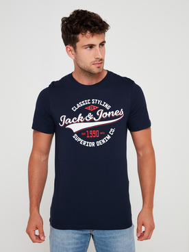 Tee-shirt JACK AND JONES LOGO TEE 5 Bleu marine