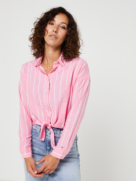 Chemise manches longues TOMMY JEANS RELAXED SS Rose